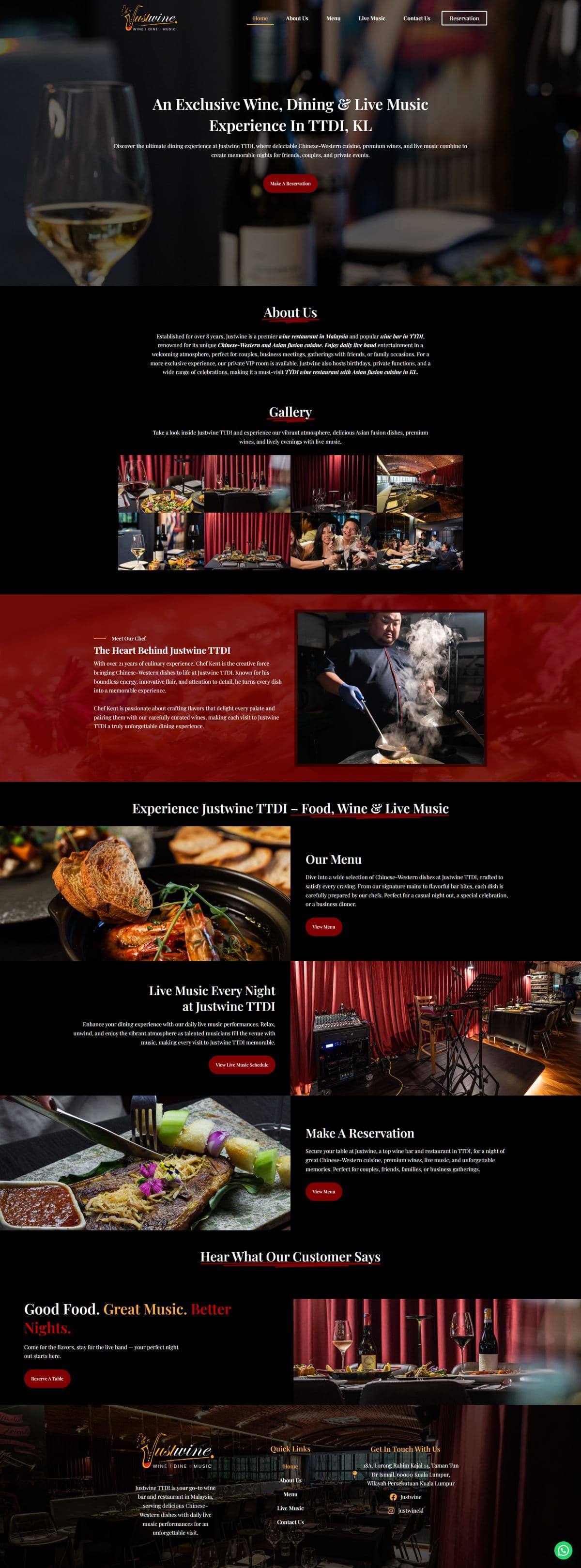 Justwine website